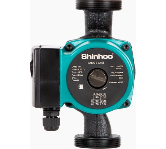 Циркуляционный центробежный насос SHINHOO с «мокрым» ротором BASIC S 32-4S 180 1x230V 71211004