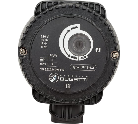 Насос рециркуляционный Federica Bugatti 1/2" (кабель 1,3 м со штекером) частотное рег UP 15-1.2