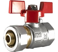 Шаровой кран STI латунь никель ДН 16x1/2 РУ16 ВР/обжим, бабочка ТТ000017564