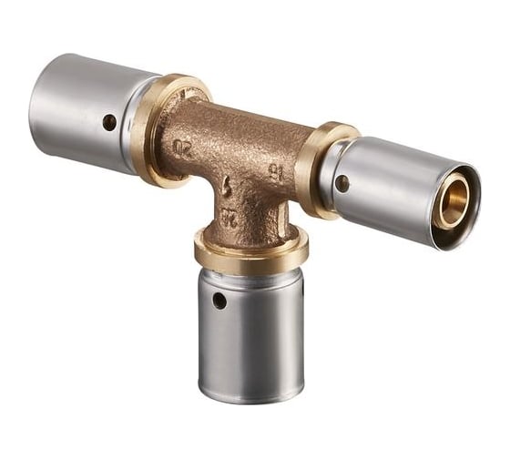 Прессовый тройник Oventrop Cofit P, 20, 20, 16, бронза RX 1513255