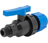 Шаровой компрессионный кран Политэк вр разъемный d 20x3/4 тпк-аква 554222034