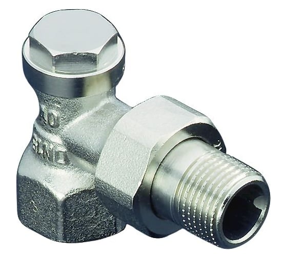 Вентиль Oventrop Combi 4, угловой, DN-15, 1/2", ВН, никелированный, НГ со штуцером 1090662