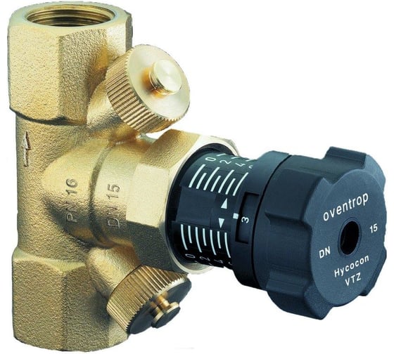 Регулирующий вентиль Oventrop Hycocon VTZ, преднастраиваемый, DN-15, 1/2", ВВ, PN 1061704