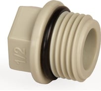 Заглушка LAMMIN резьбовая ppr 1/2" 1600/100 (с o-rin) серый Lm31036150000G