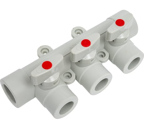 Коллектор с шаровыми кранами LAMMIN ppr 25x3 30/1 серый Lm31081003025G