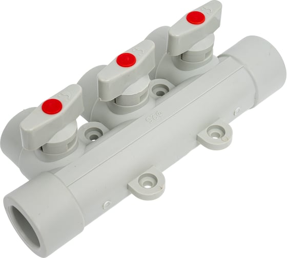 Коллектор с шаровыми кранами LAMMIN ppr 25x3 30/1 серый Lm31081003025G