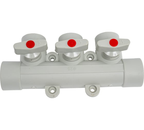 Коллектор с шаровыми кранами LAMMIN ppr 25x3 30/1 серый Lm31081003025G