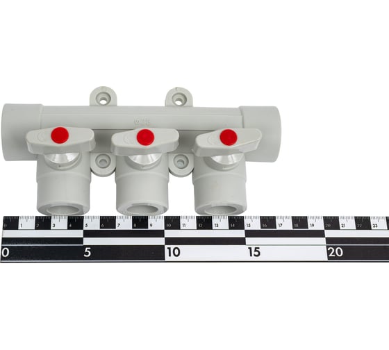 Коллектор с шаровыми кранами LAMMIN ppr 25x3 30/1 серый Lm31081003025G