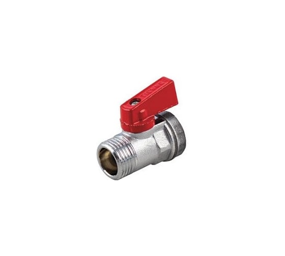 Кран Tiemme 1/2" ВН шаровой (мини) красная пластиковая ручка 2940006