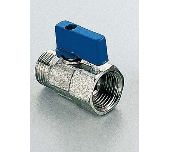 Кран Tiemme 1/2" ВН шаровой (мини) латунь, синяя ручка 2940009 1