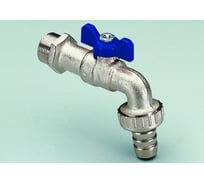 Кран Tiemme 1/2" шаровой сливной со штуцером (синяя бабочка) 2500053 2500053/2520B