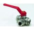 Кран Tiemme 1/2" шаровой трёхходовой L-порт 2950025/3996L2804 1