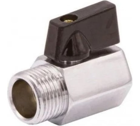 Кран Tiemme 1/4" ВН шаровой (мини) черная ручка 2900011/2901