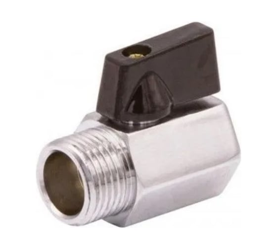 Кран Tiemme 1/4" ВН шаровой (мини) черная ручка 2900011/2901