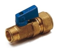 Кран Tiemme 16 (2,0)x1/2" Н шаровой (мини) blue 2940001/2947B162004