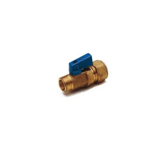 Кран Tiemme 16 (2,0)x1/2" Н шаровой (мини) blue 2940001/2947B162004