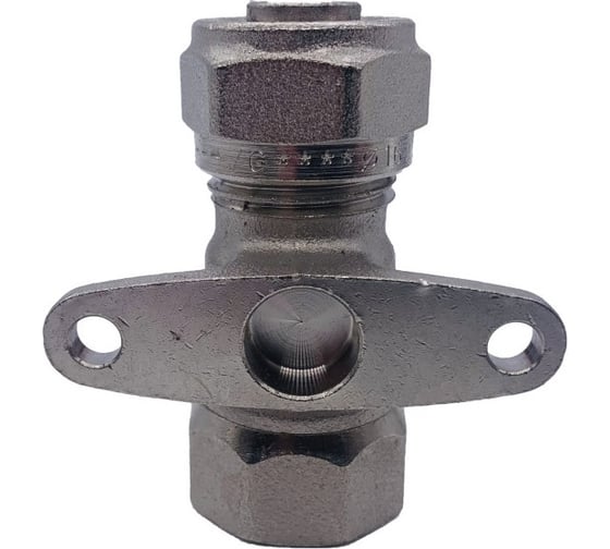Кран Tiemme 16x1/2" В шаровой с накидной гайкой и крепежной планкой (бабочка) 1620033/2155FLR