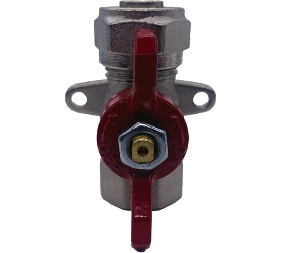 Кран Tiemme 16x1/2" В шаровой с накидной гайкой и крепежной планкой (бабочка) 1620033/2155FLR