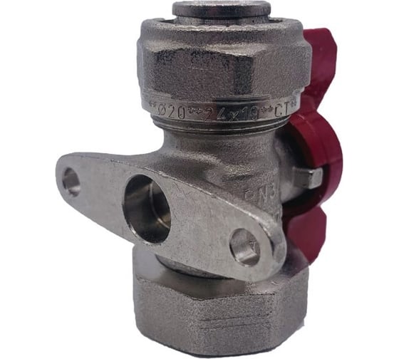 Кран Tiemme 20x3/4"В шаровой с накидной гайкой и крепежной планкой (бабочка) 1620043/2155FLR