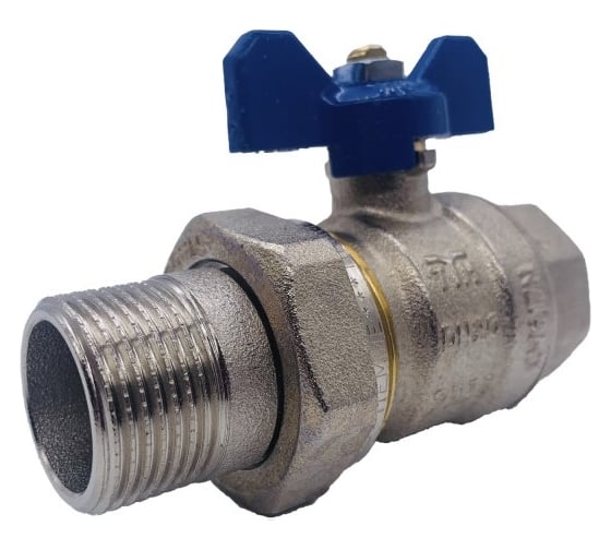 Кран Tiemme 3/4" шаровой со сгоном (синяя бабочка) 2120063/2121B2805