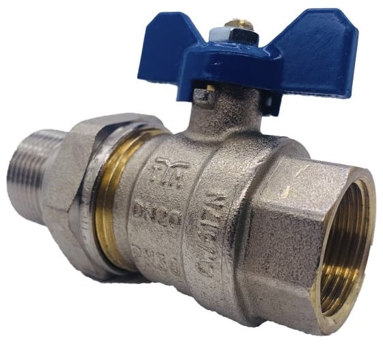 Кран Tiemme 3/4" шаровой со сгоном (синяя бабочка) 2120063/2121B2805