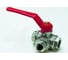 Кран Tiemme 3/4" шаровой трёхходовой L-порт 2950031/3996L2805 1