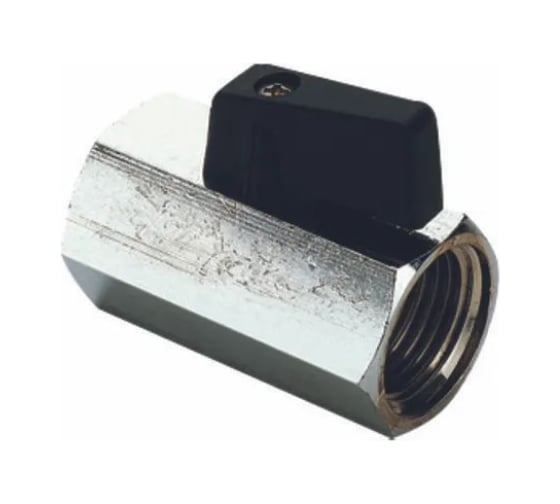 Кран Tiemme 3/8" ВВ шаровой (мини) черная ручка 2900016/2900