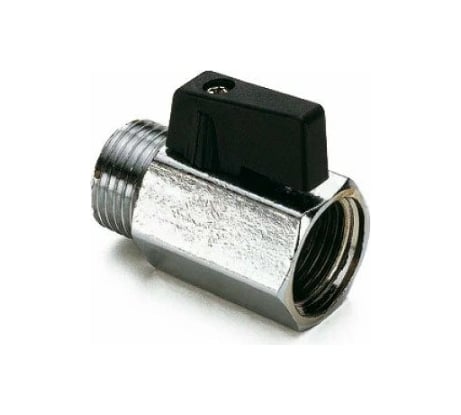 Кран Tiemme 3/8" ВН шаровой (мини) черная ручка 2900004/2901