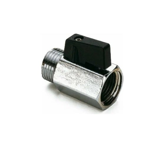 Кран Tiemme 3/8" ВН шаровой (мини) черная ручка 2900004/2901