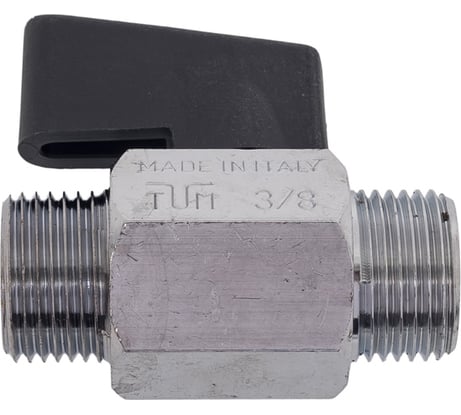 Кран Tiemme 3/8" НН шаровой (мини) черная ручка 2900031/2902