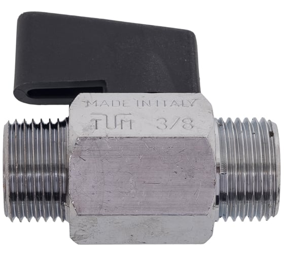 Кран Tiemme 3/8" НН шаровой (мини) черная ручка 2900031/2902