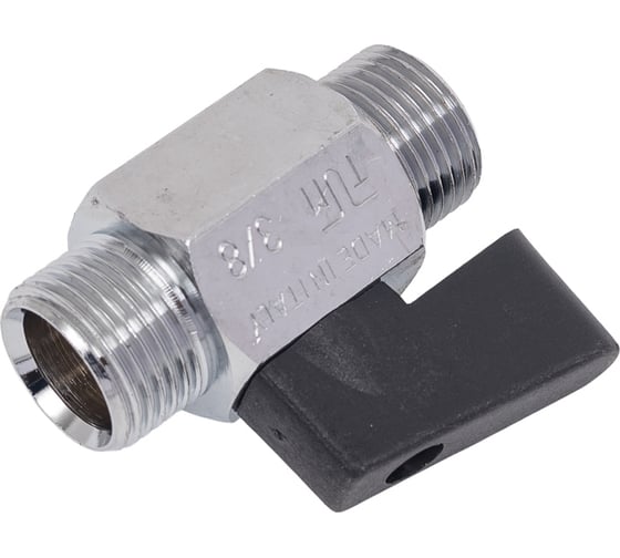 Кран Tiemme 3/8" НН шаровой (мини) черная ручка 2900031/2902