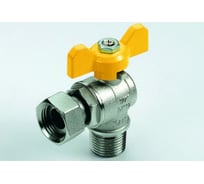 Газовый угловой кран Tiemme с накидной гайкой 1/2"x3/4" НВ шаровой 2220005/2224G0705