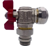 Угловой кран Tiemme 26x3/4" шаровой со сгоном (красный) 1620014/2181R2605CPR