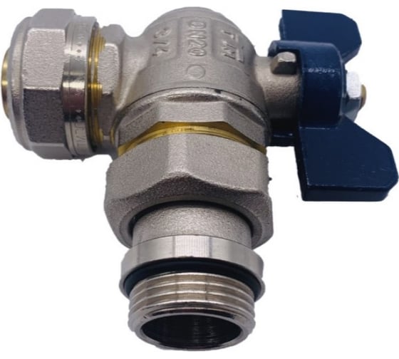Угловой кран Tiemme 26x3/4" шаровой со сгоном (синий) 1620004/2181B2605CPR