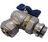 Угловой кран Tiemme 26x3/4" шаровой со сгоном (синий) 1620004/2181B2605CPR 4