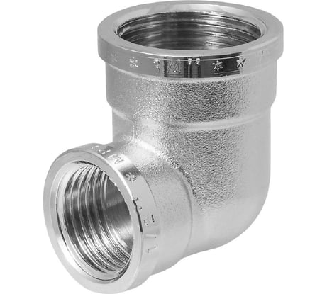 Уголок сантехнический переходной MPF 3/4" на 1/2" латунный никелированный внутренняя резьба ИС.072260