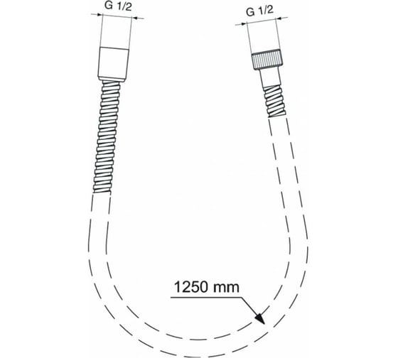 Металлический шланг для душа Ideal Standard METALFLEX подсоединение G1/2", устойчивость к давлению до 5 атм, прочность до 50 кг BF125AA 00077534