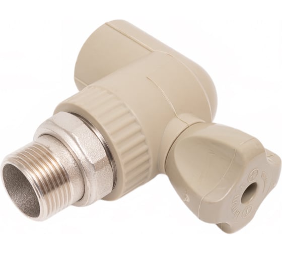 Шаровой кран LAMMIN ppr радиат. угл. 25x3/4" premium 40/5 серый Lm31176025020G