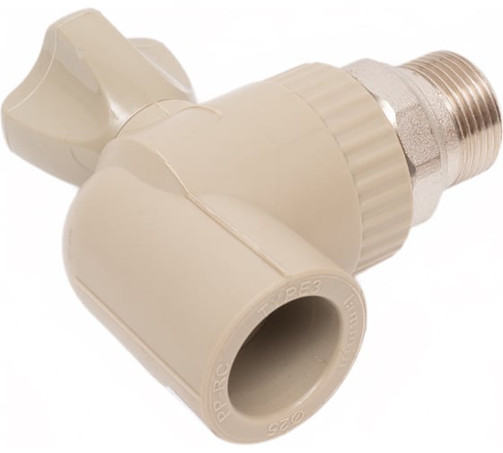 Шаровой кран LAMMIN ppr радиат. угл. 25x3/4" premium 40/5 серый Lm31176025020G