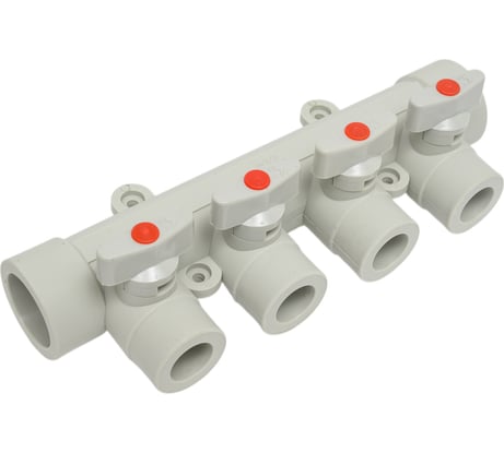 Коллектор с шаровыми кранами LAMMIN ppr 32x4 10/1 серый Lm31081004032G