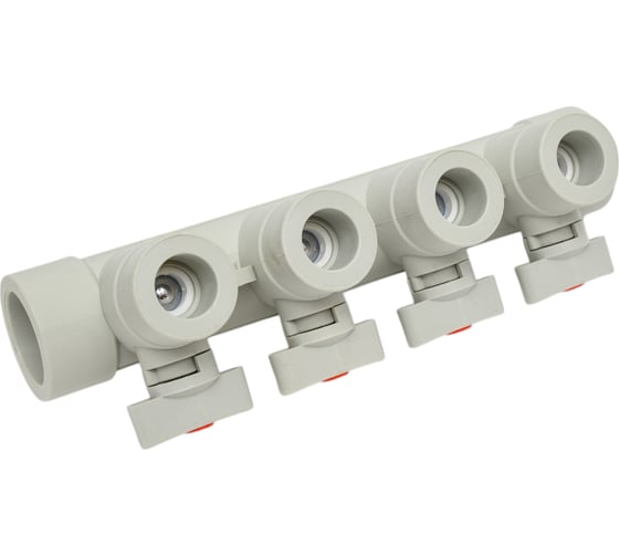 Коллектор с шаровыми кранами LAMMIN ppr 32x4 10/1 серый Lm31081004032G