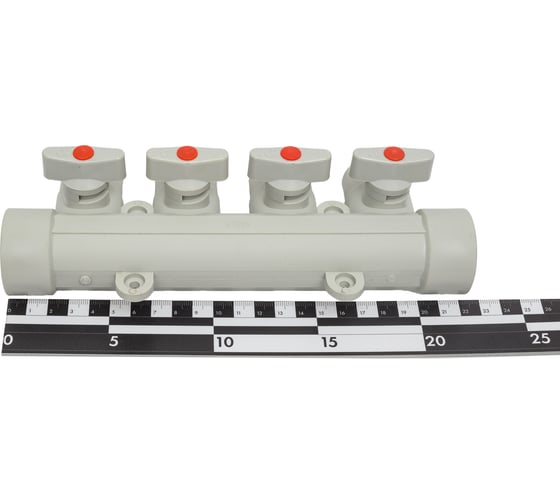 Коллектор с шаровыми кранами LAMMIN ppr 32x4 10/1 серый Lm31081004032G