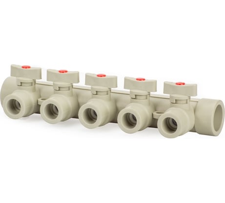 Коллектор с шаровыми кранами LAMMIN ppr 32x5 18/1 серый Lm31081005032G