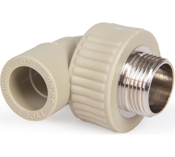 Комбинированный угольник LAMMIN ppr нр 20x3/4" 80/20 серый Lm31051020020G 1