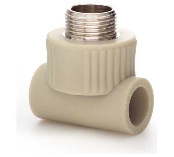 Тройник LAMMIN ppr комбинированный, нр 20x3/4" 75/15 серый Lm31046020020G 1