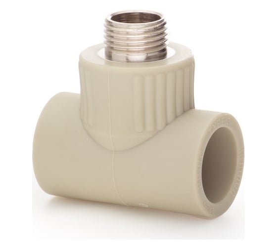 Тройник LAMMIN ppr комбинированный, нр 25x1/2" 75/15 серый Lm31046025015G 1