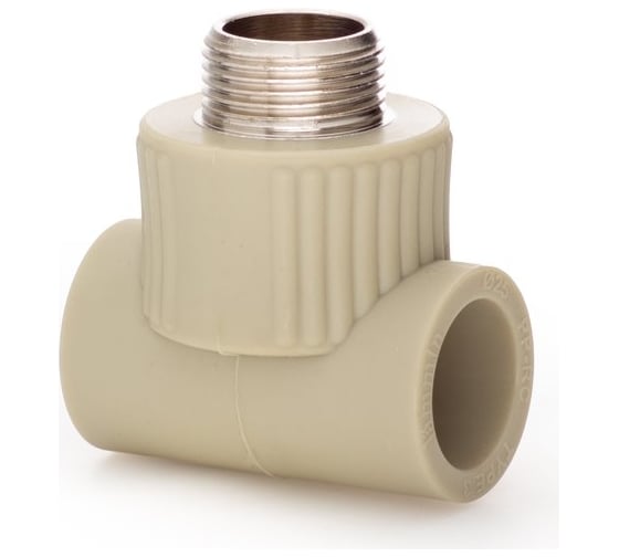 Тройник LAMMIN ppr комбинированный, нр 25x3/4" 60/20 серый Lm31046025020G