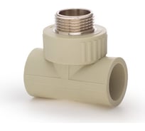 Тройник LAMMIN ppr комбинированный, нр 32x1" 40/10 серый Lm31046032025G