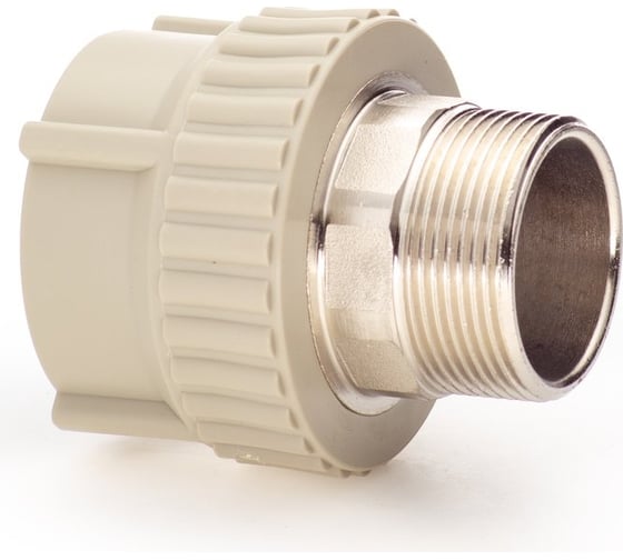 Комбинированная муфта LAMMIN ppr нр 50x1_1/2" под ключ 15/3 серый Lm31042050040G 1